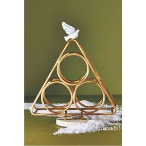 NEW Anthropologie Paloma Dove Bird Brass Marble Wine Bottle Holder Wedding Gift